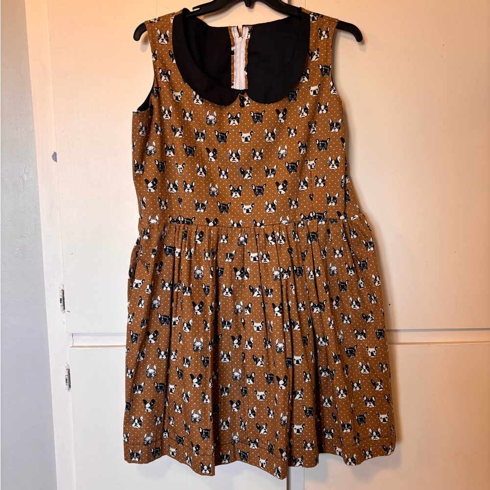 Homemade retro style Boston terrier dress